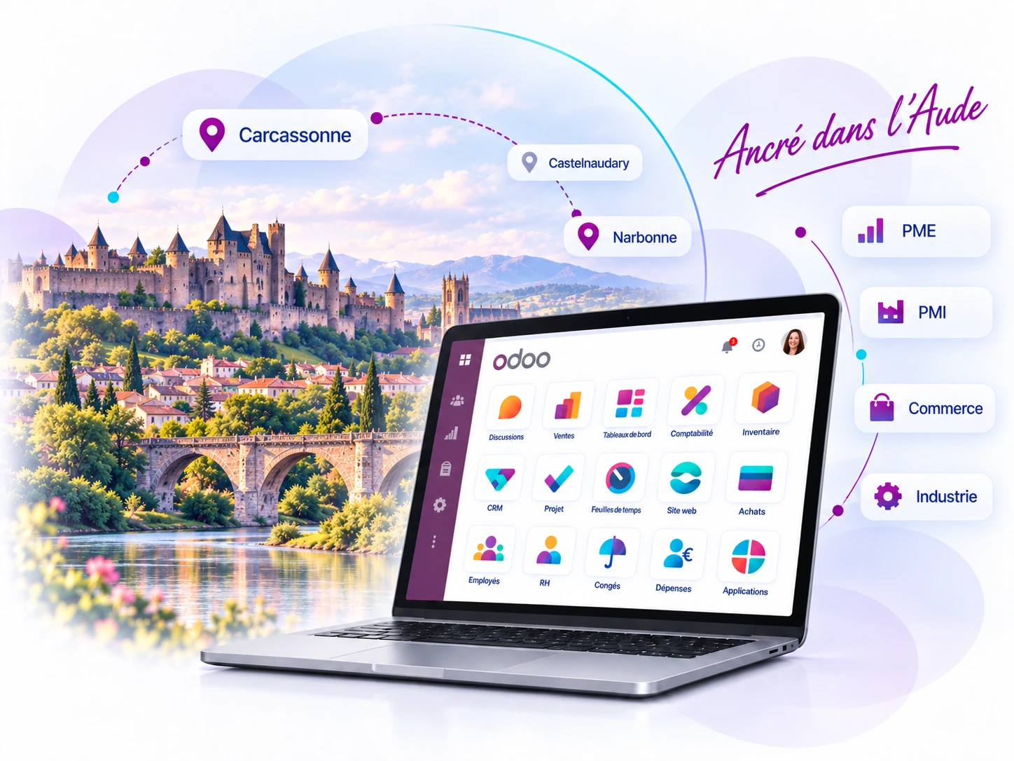 Visuel d’en-tête Odoo pour l’Aude