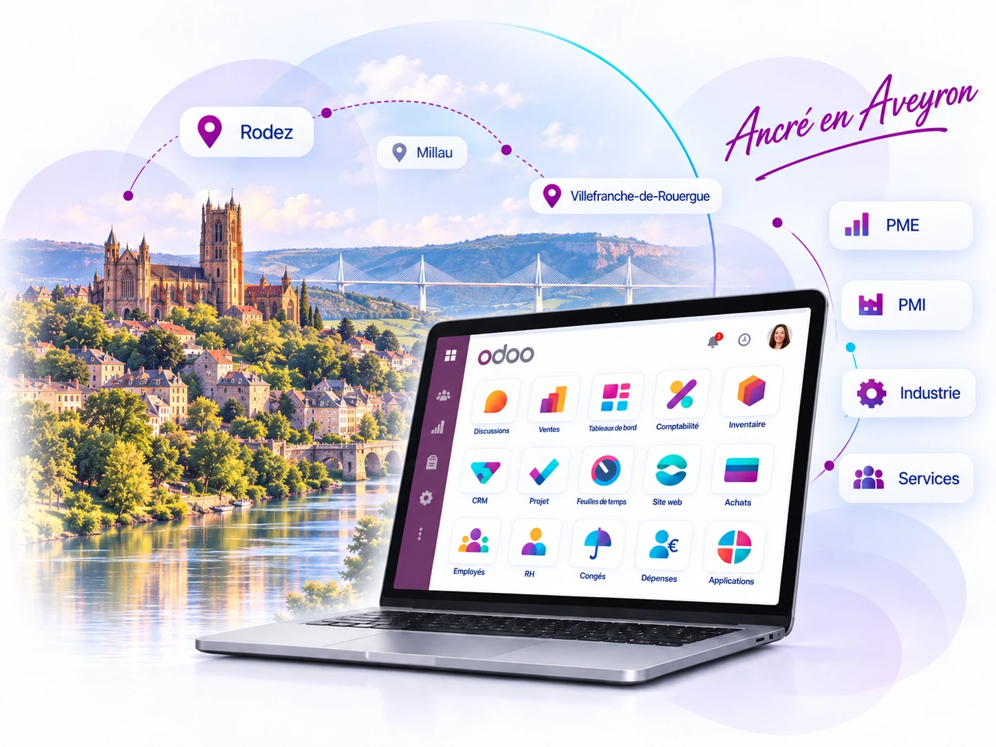 Visuel d’en-tête Odoo pour l’Aveyron
