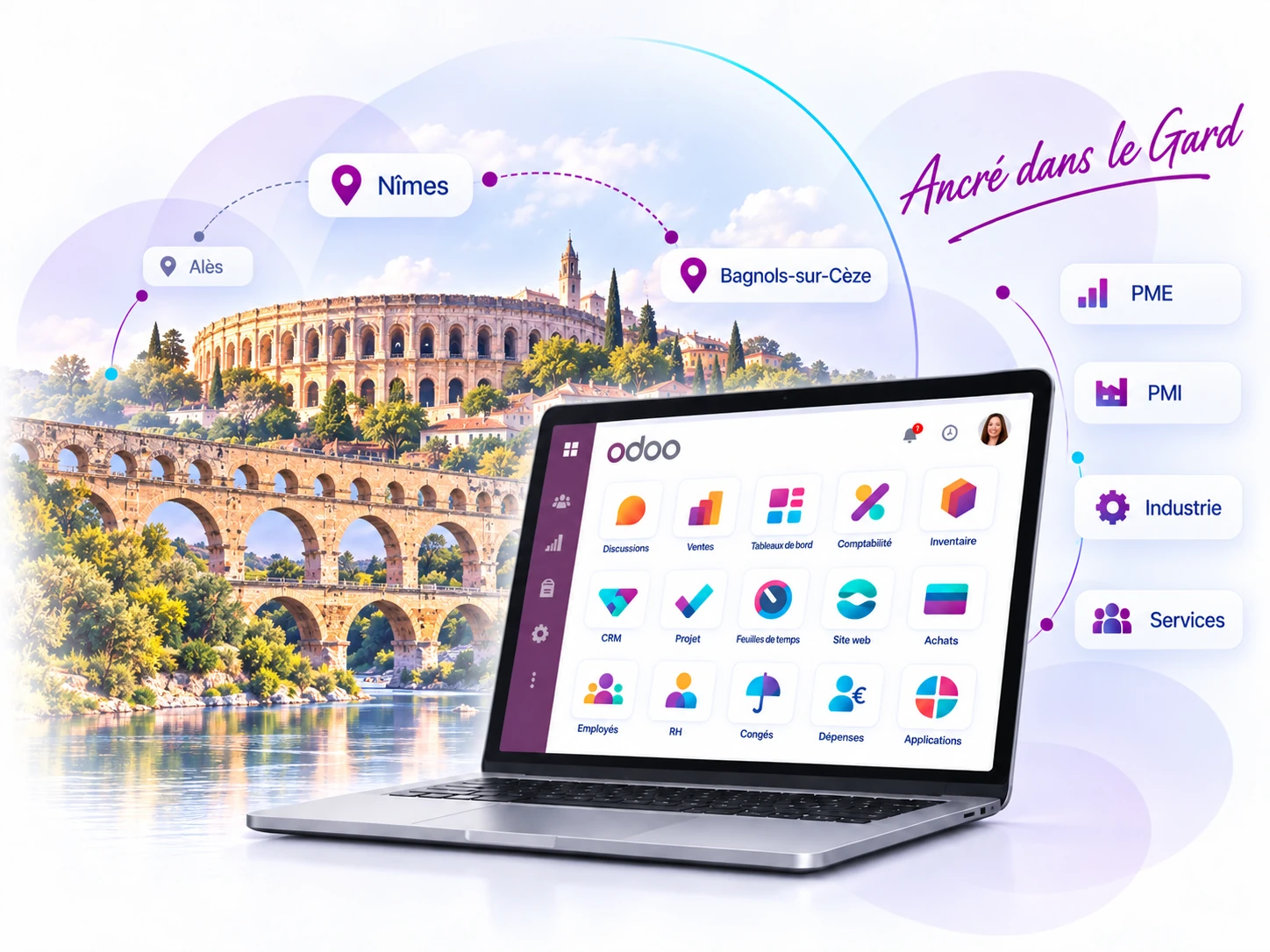 Visuel d’en-tête Odoo pour le Gard