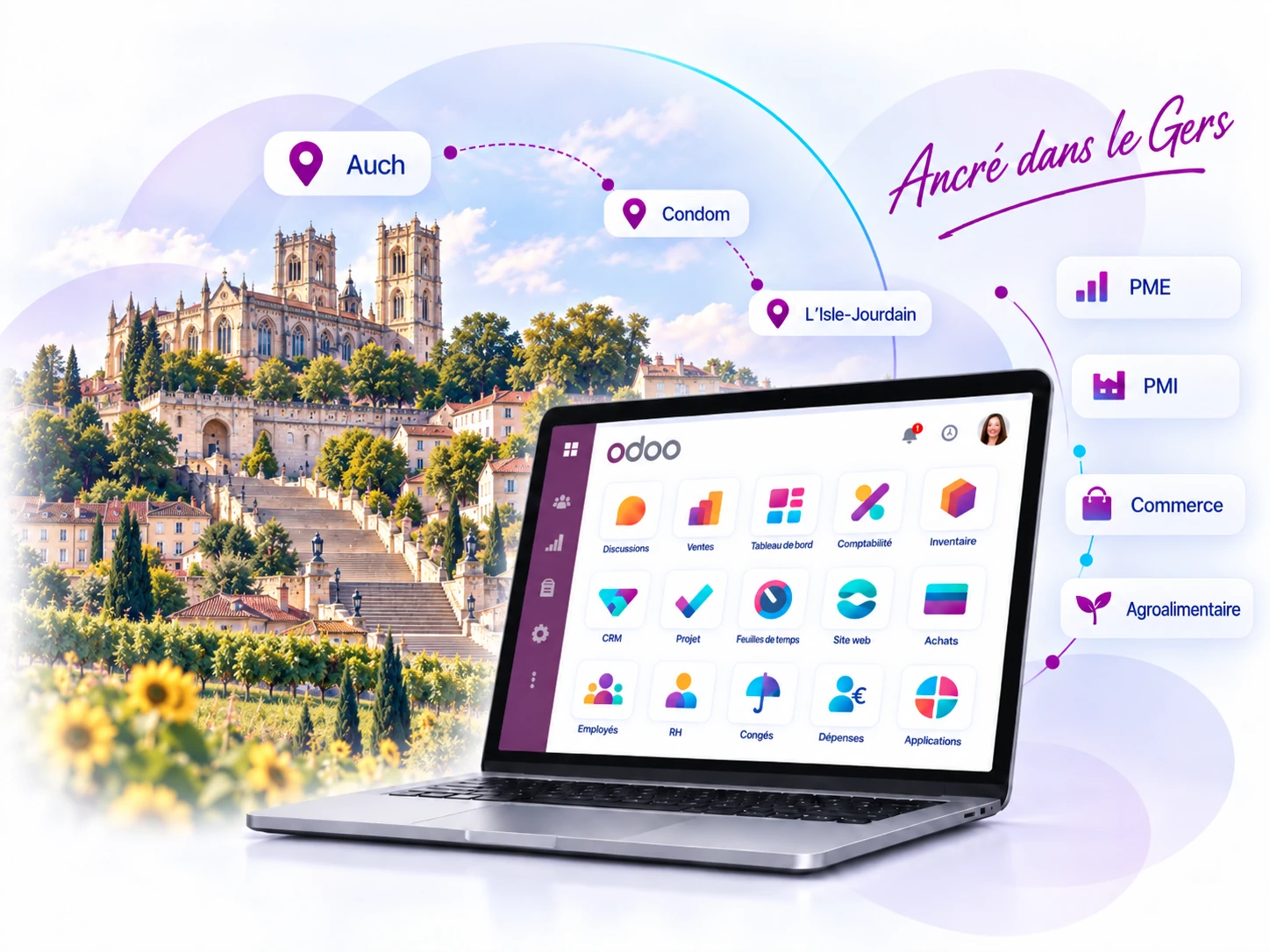 Visuel d’en-tête Odoo pour le Gers