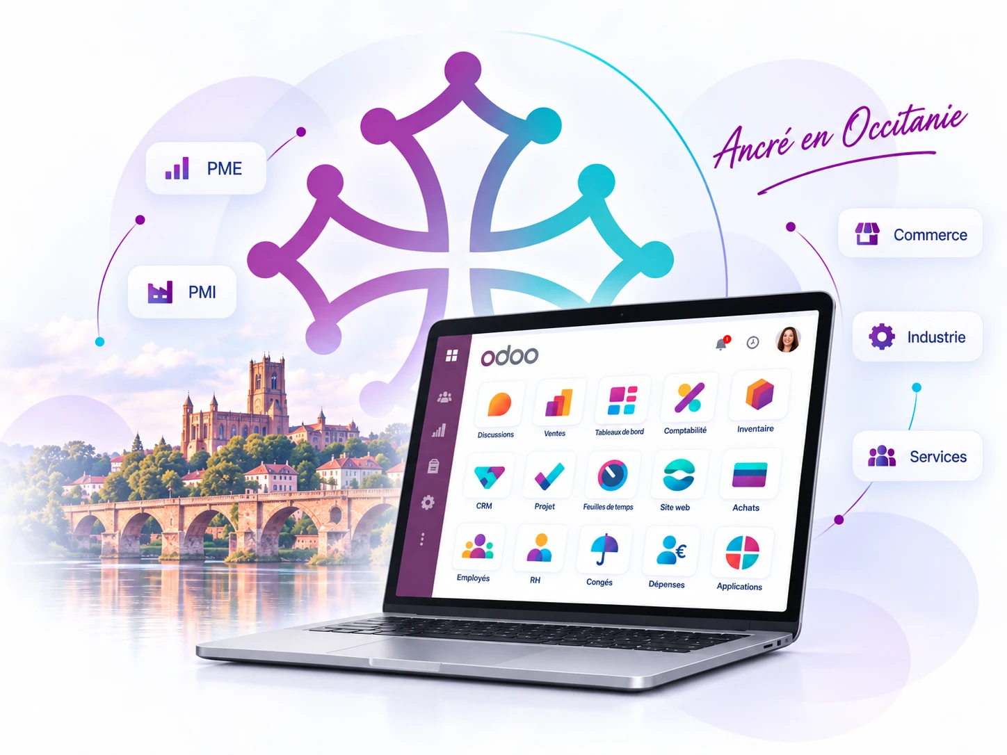 Visuel d’en-tête Odoo pour l’Occitanie