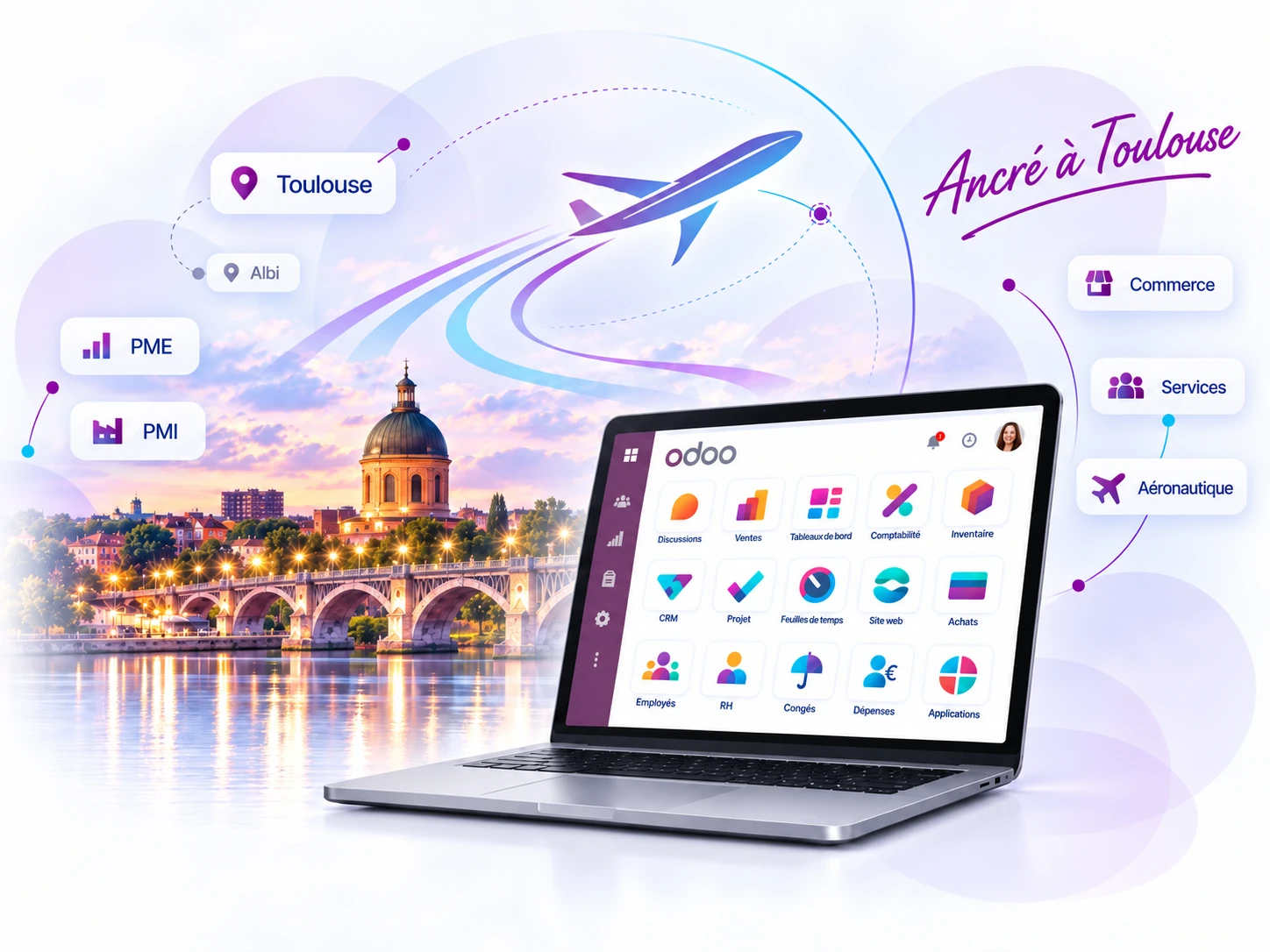 Visuel d’en-tête Odoo pour Toulouse et la Haute-Garonne