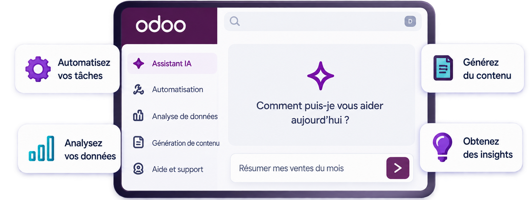 Intelligence artificielle intégrée à Odoo