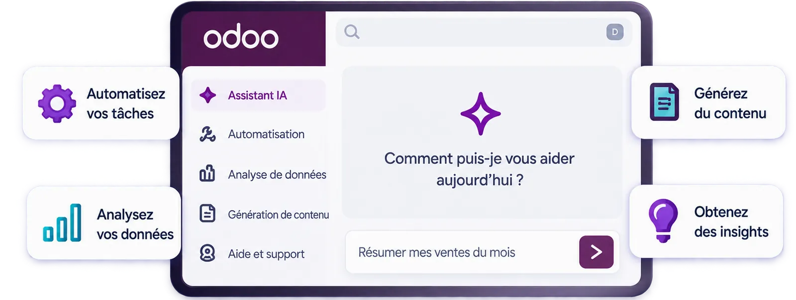 Intelligence artificielle intégrée à Odoo